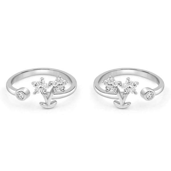 Zarkan Nature's Rhymes Silver Toe Rings