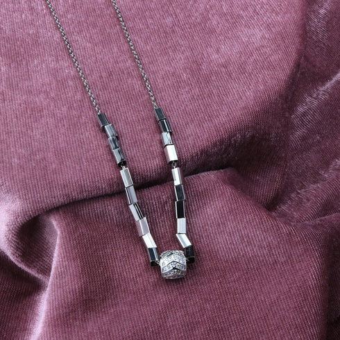 Zarkan 3D Box charm chain Silver Necklace
