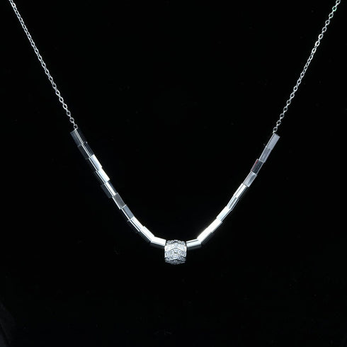 Zarkan 3D Box charm chain Silver Necklace