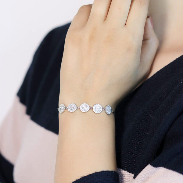 Zarkan Zicon Silver Plated Bracelet