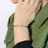 Zarkan Leaf Cut Checkerd Linear Silver Bracelet