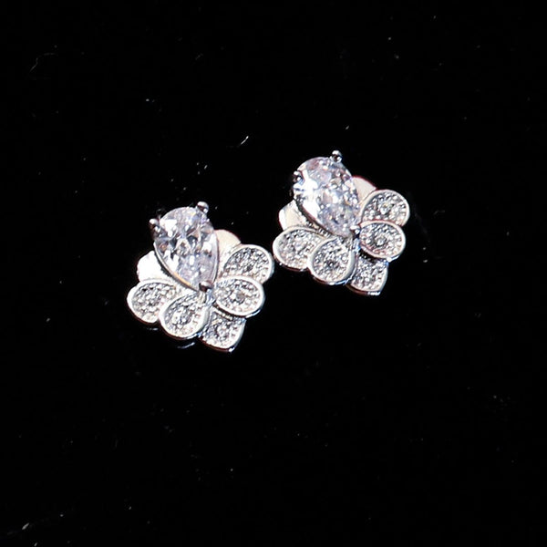 Zarkan Elegant Leafs Pure Silver Earrings