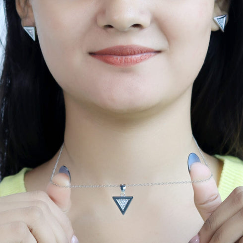 Zarkan Tricon Silver Jewelry Set