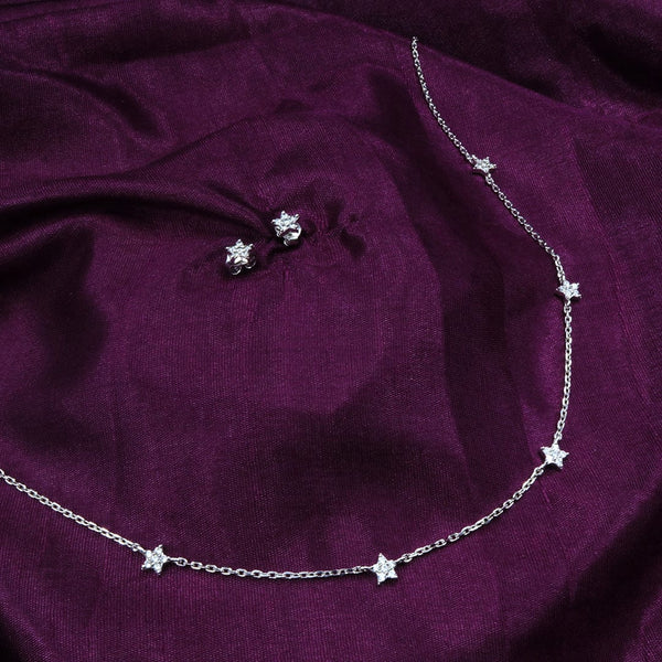 Zarkan Shining Star Sterling Silver Pendant Set