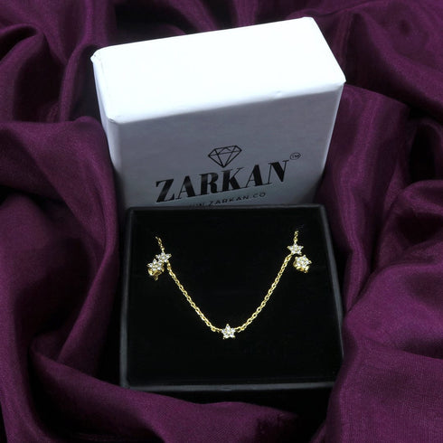 Zarkan Golden Star Sterling Silver Pendant Set