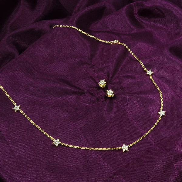 Zarkan Golden Star Sterling Silver Pendant Set