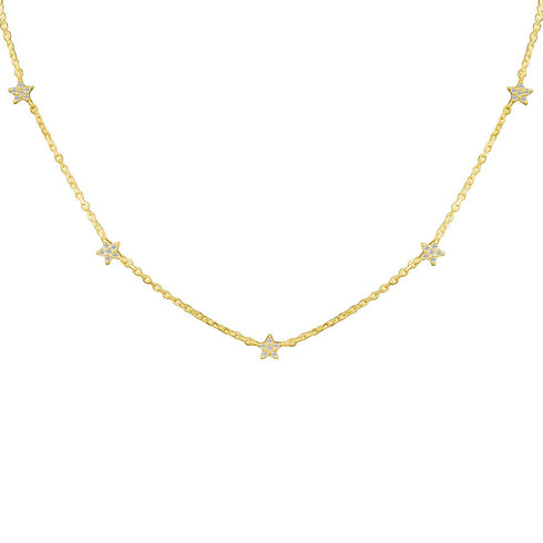 Zarkan Golden Star Sterling Silver Pendant Set