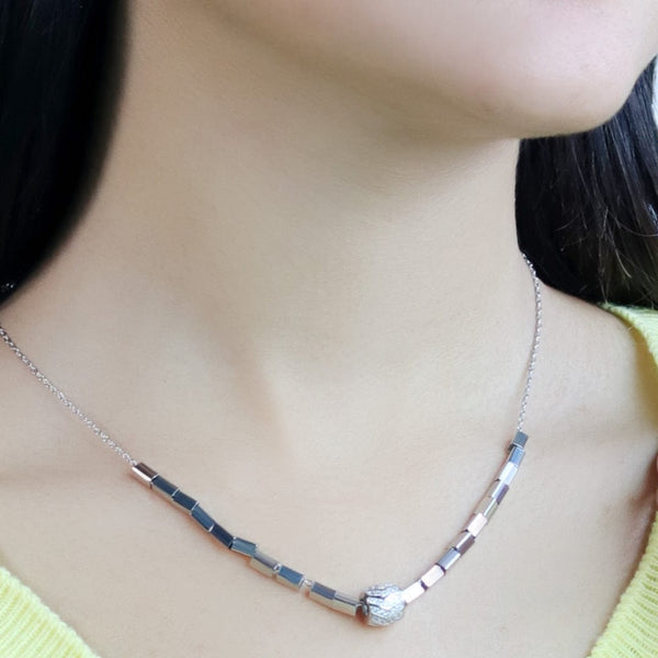Zarkan 3D Box charm chain Silver Necklace