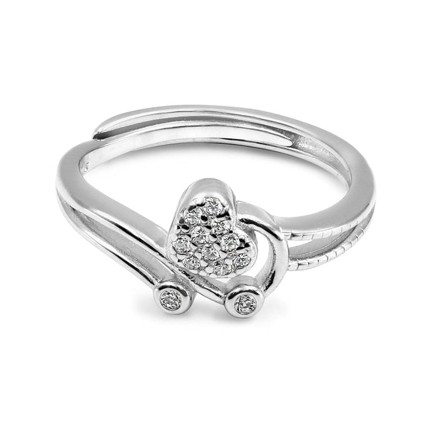 Zarkan Fruit Heart AD Pure Silver Ring