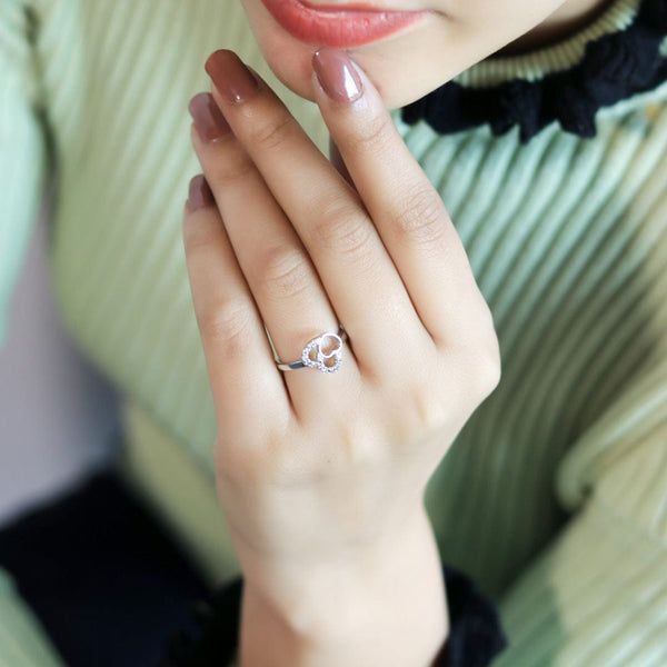 Zarkan Inception Heart Pure Silver Zircon Ring