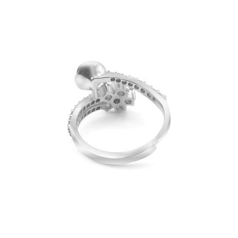 Zarkan Ravishing Red Rose Gold Silver Ring
