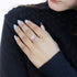 Zarkan Ravishing Rose Gold with leaf Silver RIng