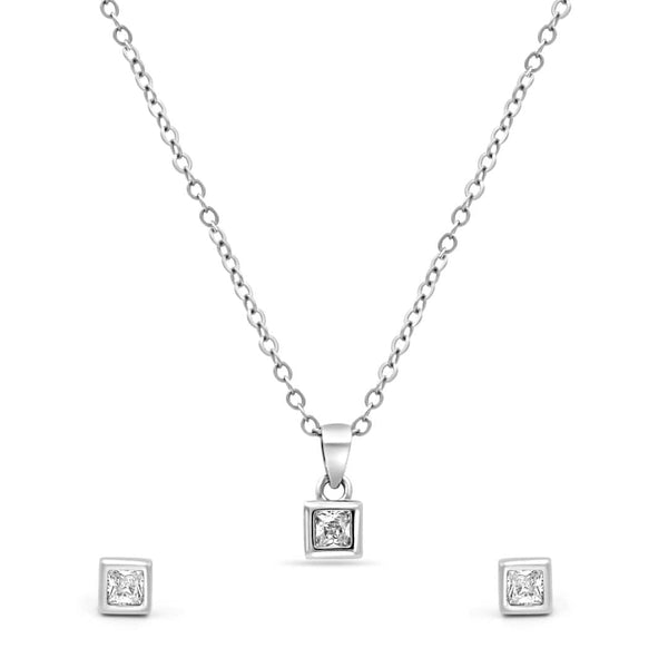 Zarkan Belle Box Silver Jewelry Set