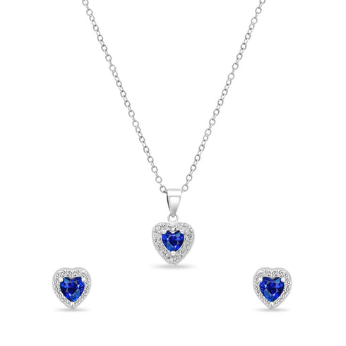 Zarkan The Lover's Gift Blue Silver Jewelry Set