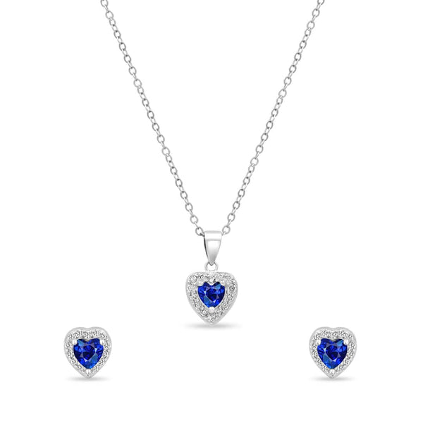 Zarkan The Lover's Gift Blue Silver Jewelry Set