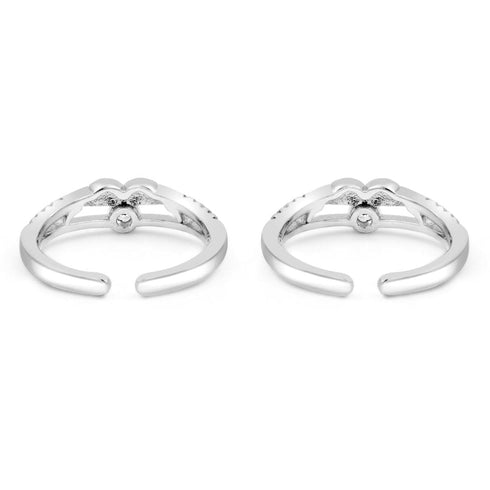 Zarkan Golden Spotlight Silver Toe Rings