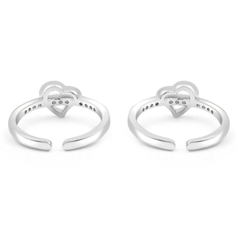 Zarkan Golden Love Silver Toe Rings