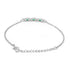 Zarkan Green Checkered Linear Silver Bracelet