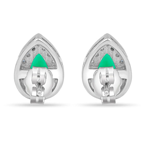 Zarkan Water Drop Green Silver Jewelry Set