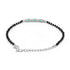 Zarkan Green Checkered Linear Silver Bracelet