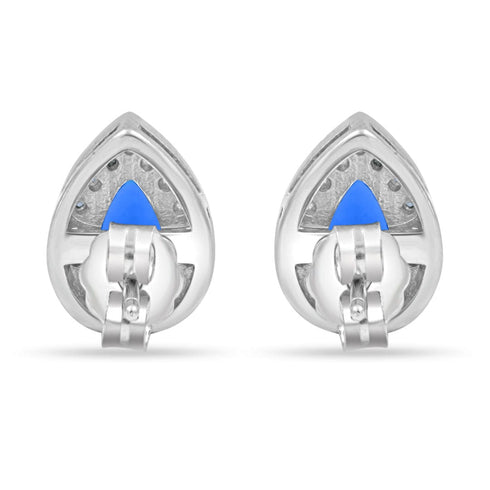 Zarkan Water Drop Blue Silver Jewelry Set