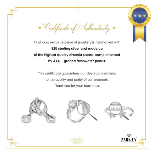 Zarkan Elegant Silver Love Heart Bracelet