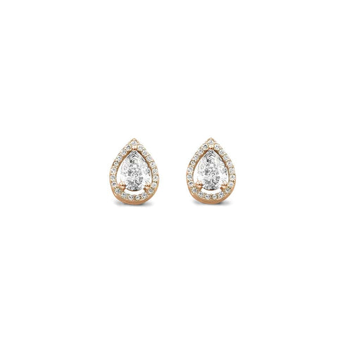 Zarkan Rose Gold Water Drop Shine Jewlery Set