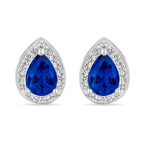 Zarkan Water Drop Blue Silver Jewelry Set