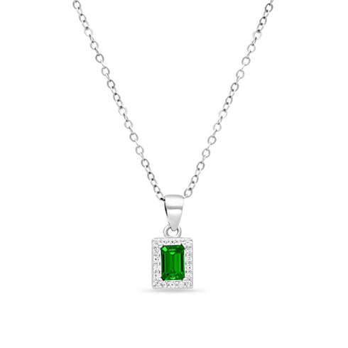 Zarkan Green Treasure Box Silver Jewelry Set
