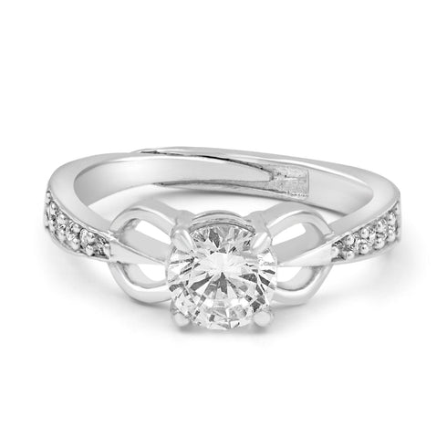 Zarkan Trident Silver Solitaire Ring