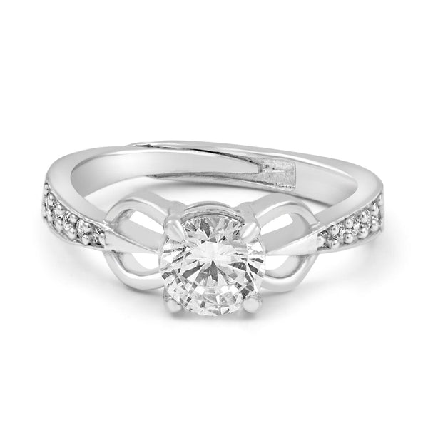 Zarkan Trident Silver Solitaire Ring
