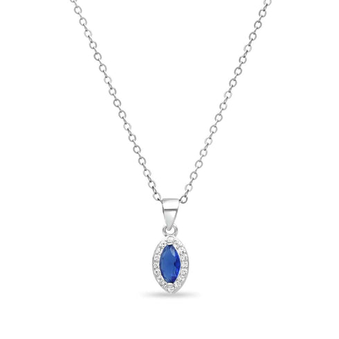 Zarkan Eye of The Queen Blue Silver Jewelry Set