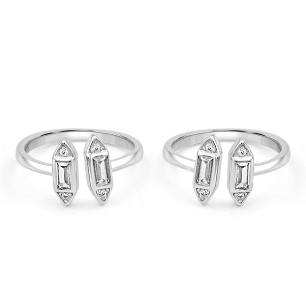 Zarkan Rowing Boat Silver Toe Rings