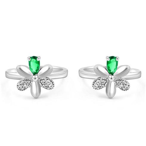 Zarkan The Green Bee Silver Toe Rings