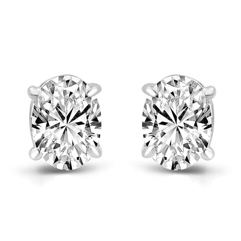 Zarkan Oval Omen Silver Studs