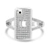 Zarkan 925 Silver Iphone Solitaire American Diamond Ring