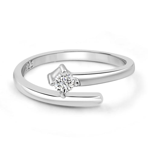 Zarkan 925 Silver American Diamond Ring