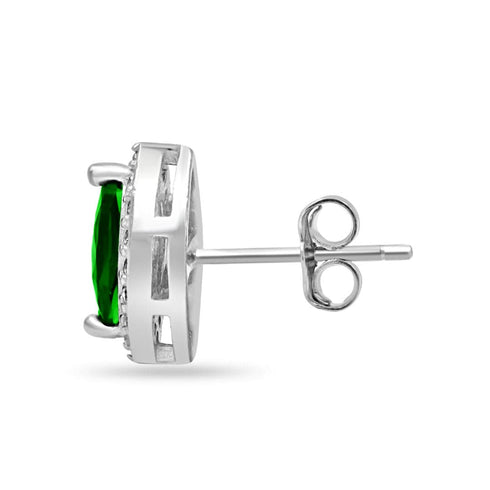 Zarkan Eye of The Queen Green Silver Jewelry Set