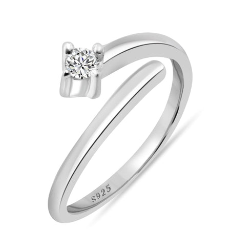 Zarkan 925 Silver American Diamond Ring